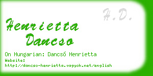 henrietta dancso business card
